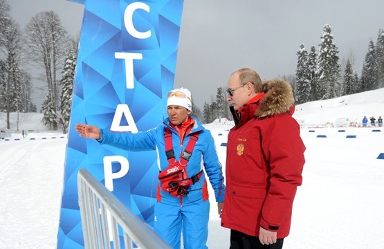 Д.Медведев и В.Путин на олимпобъектах 