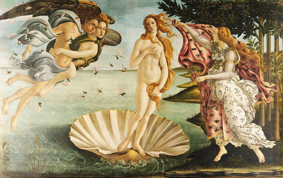 <p>Рождение Венеры, Сандро Боттичелли, 1482&ndash;1486-е годы</p>