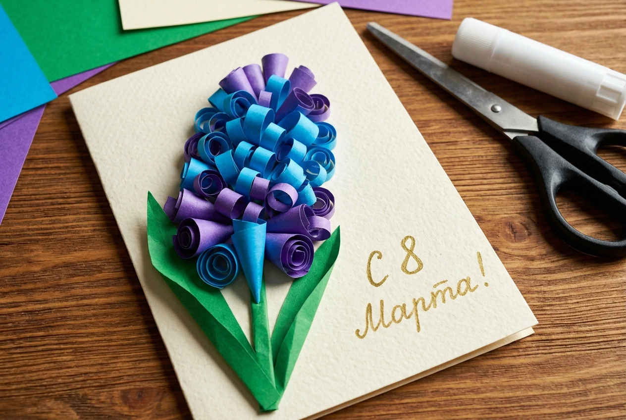 Открытка на 8 Марта своими руками для мамы, бабушки, учительницы