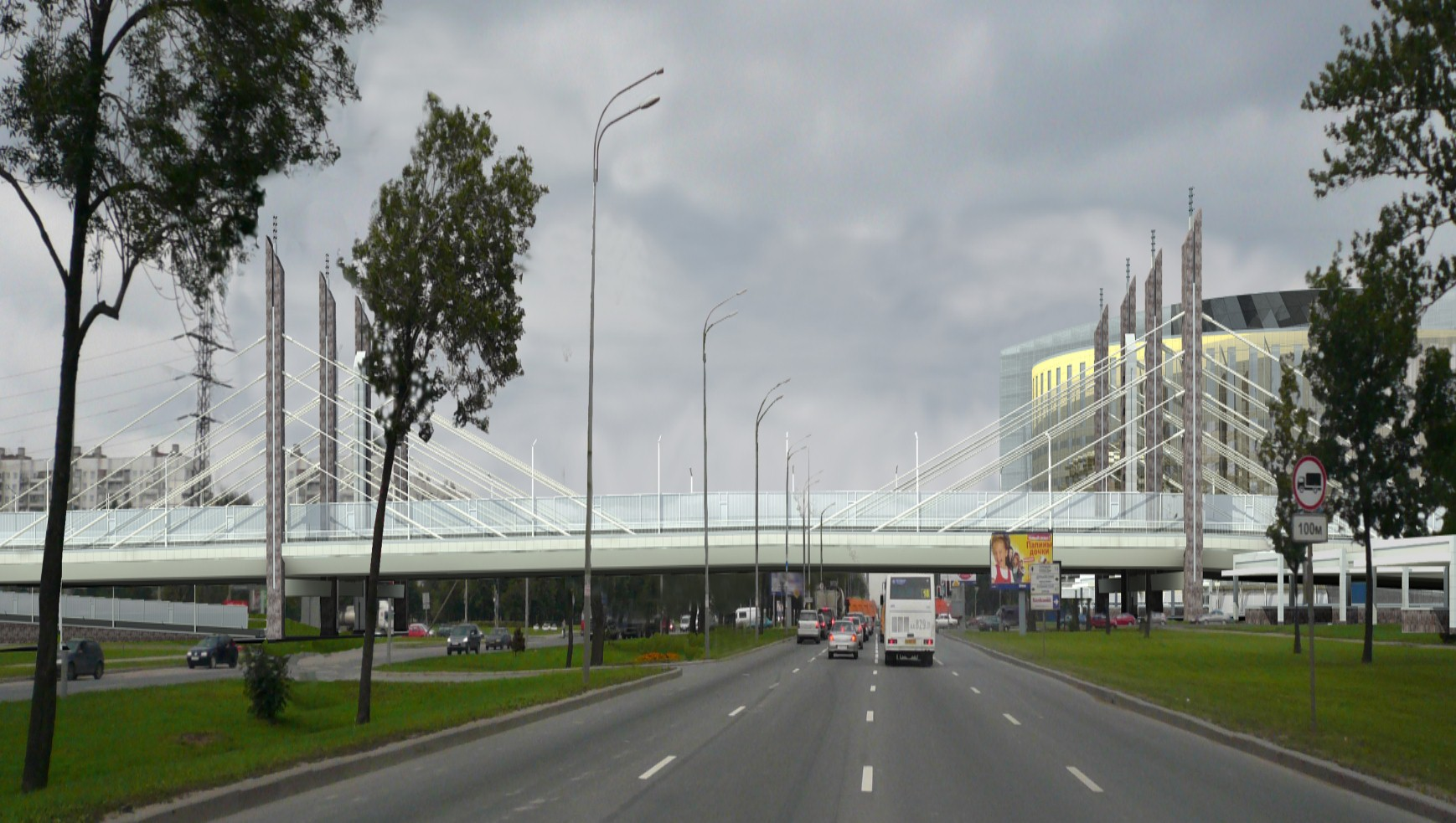 Развязка на пересечении Пулковского шоссе с Дунайским проспектом