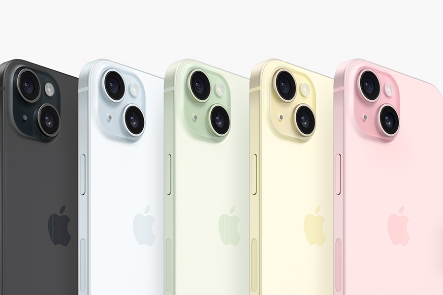 Дисплей iPhone 15 имеет 6,1 дюймов, у iPhone 15 Plus — 6,7 дюймов. Устройства будут доступны в пяти цветах: зеленом, голубом, розовом, желтом и черном