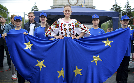 Во время празднования Дня независимости Молдавии, 28 августа 2014г.