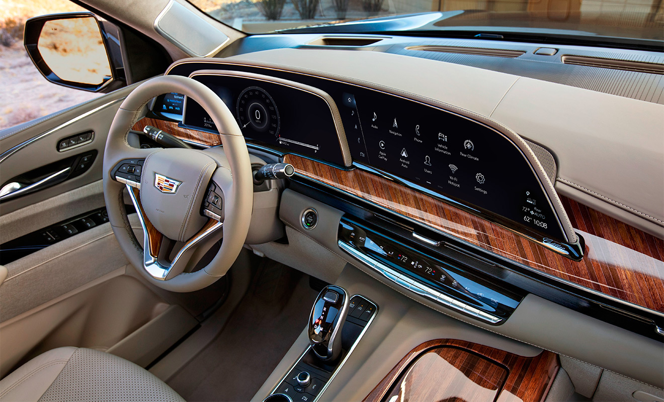 
Cadillac Escalade 2021


Продвинутую медиасистему&nbsp;получил новый Cadillac Escalade. Внедорожник будет продаваться с изогнутым OLED-дисплеем диагональю более 38 дюймов. Плотность пикселей нового дисплея в два раза превышает показатель телевизоров с разрешением 4K. Большой изогнутый дисплей состоит из трех больших экранов. Один отображает основные функции внедорожника, а второй играет роль цифровой приборной панель, при этом отображаемую информацию можно настроить вплоть до мелочей. И, наконец, третий, самый большой дисплей, управляет мультимедийной системой автомобиля.