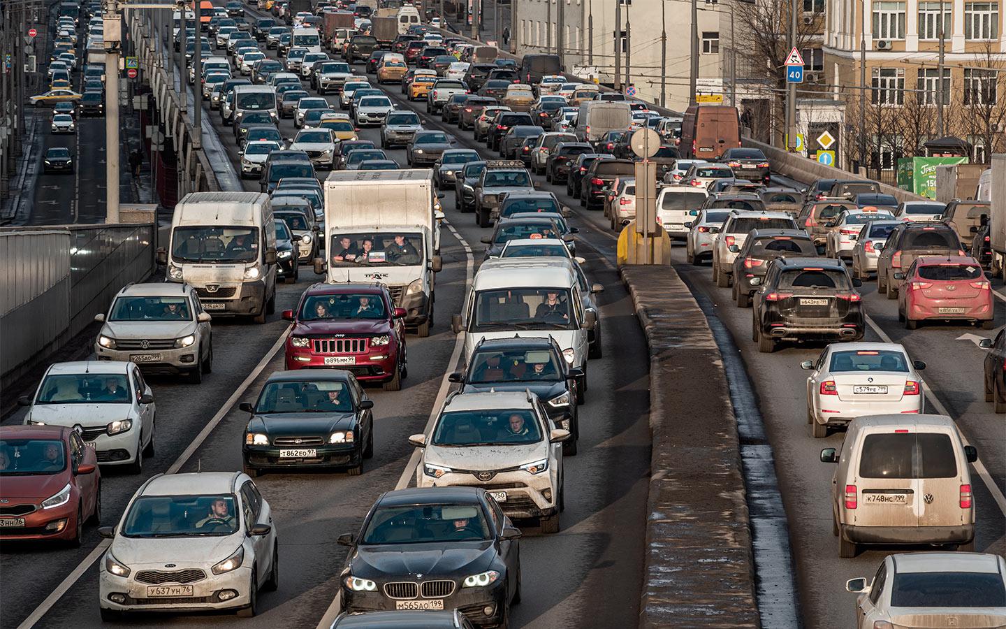 Фото Москва утро пробки из машины