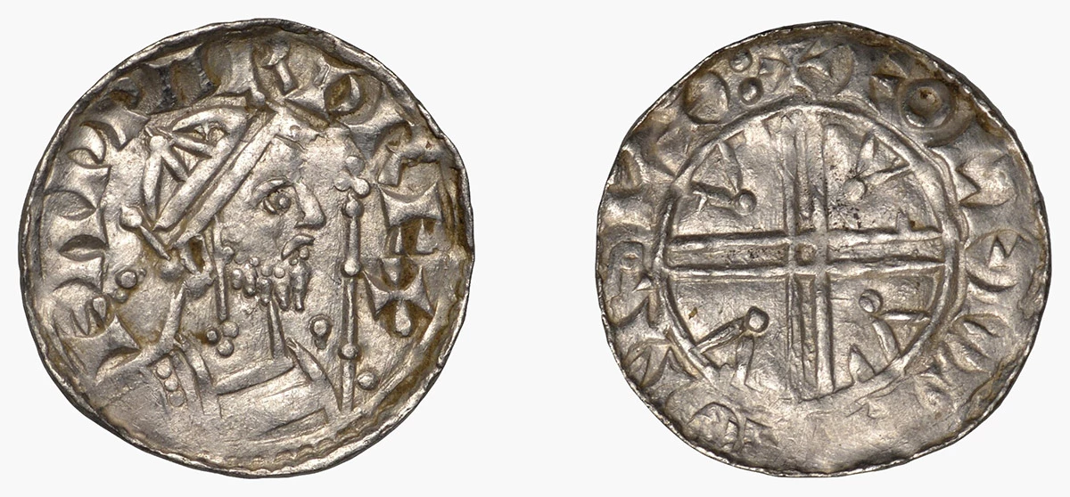<p>Проданные на аукционе монеты, отчеканенные в эпоху короля Гарольда II</p>