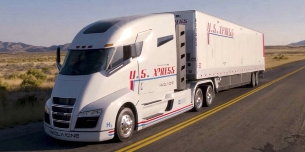 Компания Nikola показала 1000-сильный водородный грузовик в движении