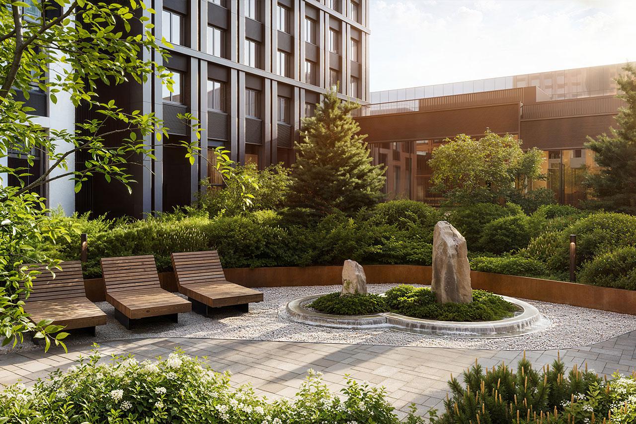 Зона отдыха во внутреннем дворе