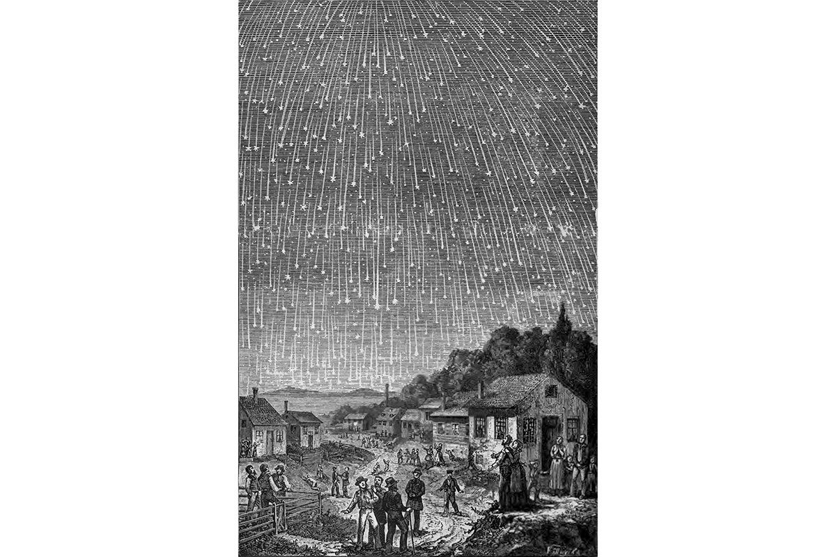 Изображение метеорного потока 1833 года