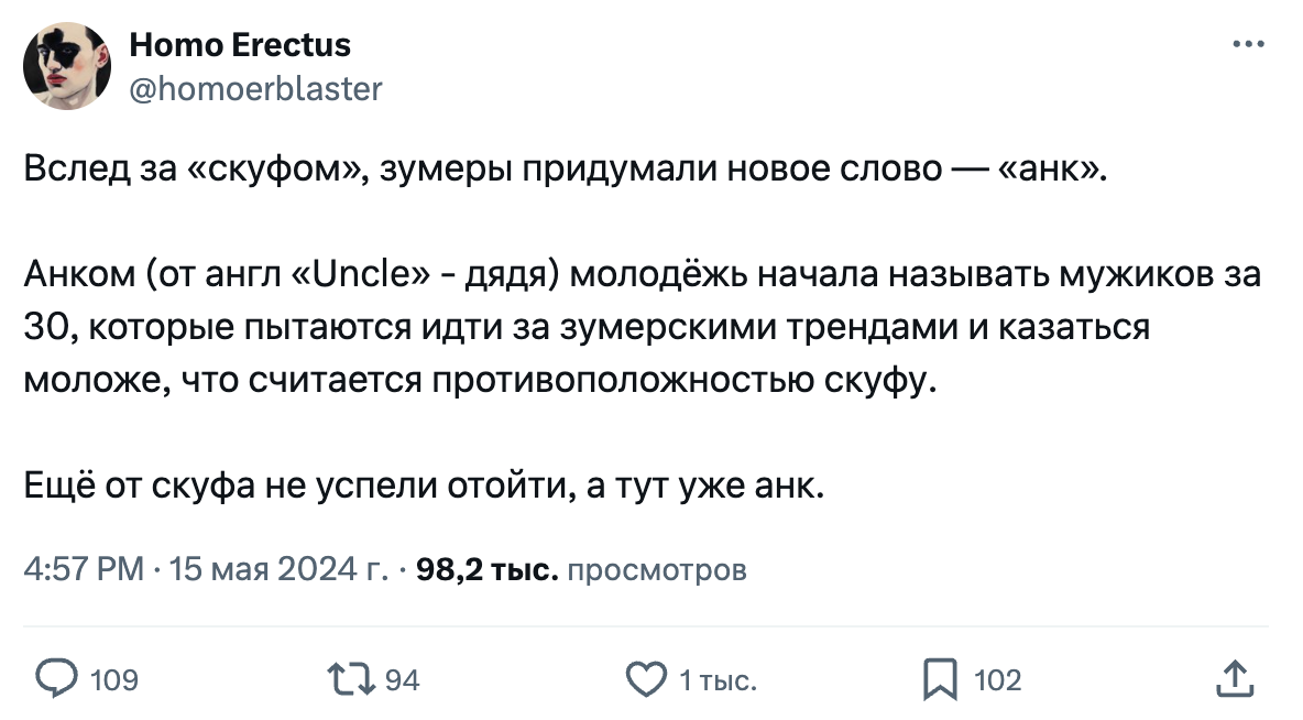 Пост, после которого слово &laquo;анк&raquo; стали активно использовать