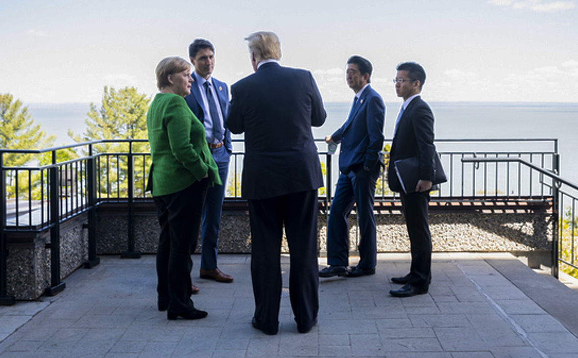 Дональд Трамп, канцлер Германии&nbsp;Ангела Меркель, Джастин Трюдо и&nbsp;​Синдзо Абэ