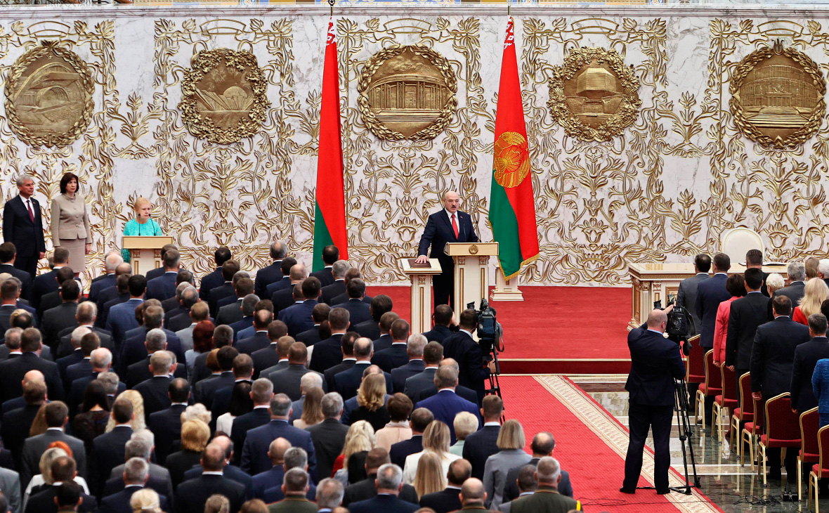 Александр Лукашенко на церемонии инаугурации в Минске, Белоруссия