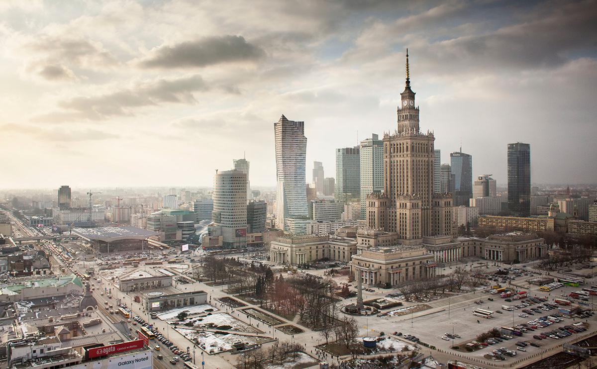 Вид на центр Варшавы