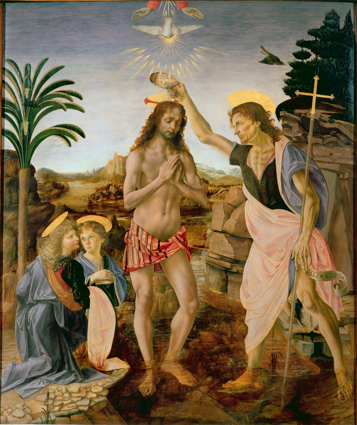 <p>Андреа Верроккьо и Леонардо да Винчи, &laquo;Крещение Христа&raquo;&nbsp;(1472&ndash;1475)</p>