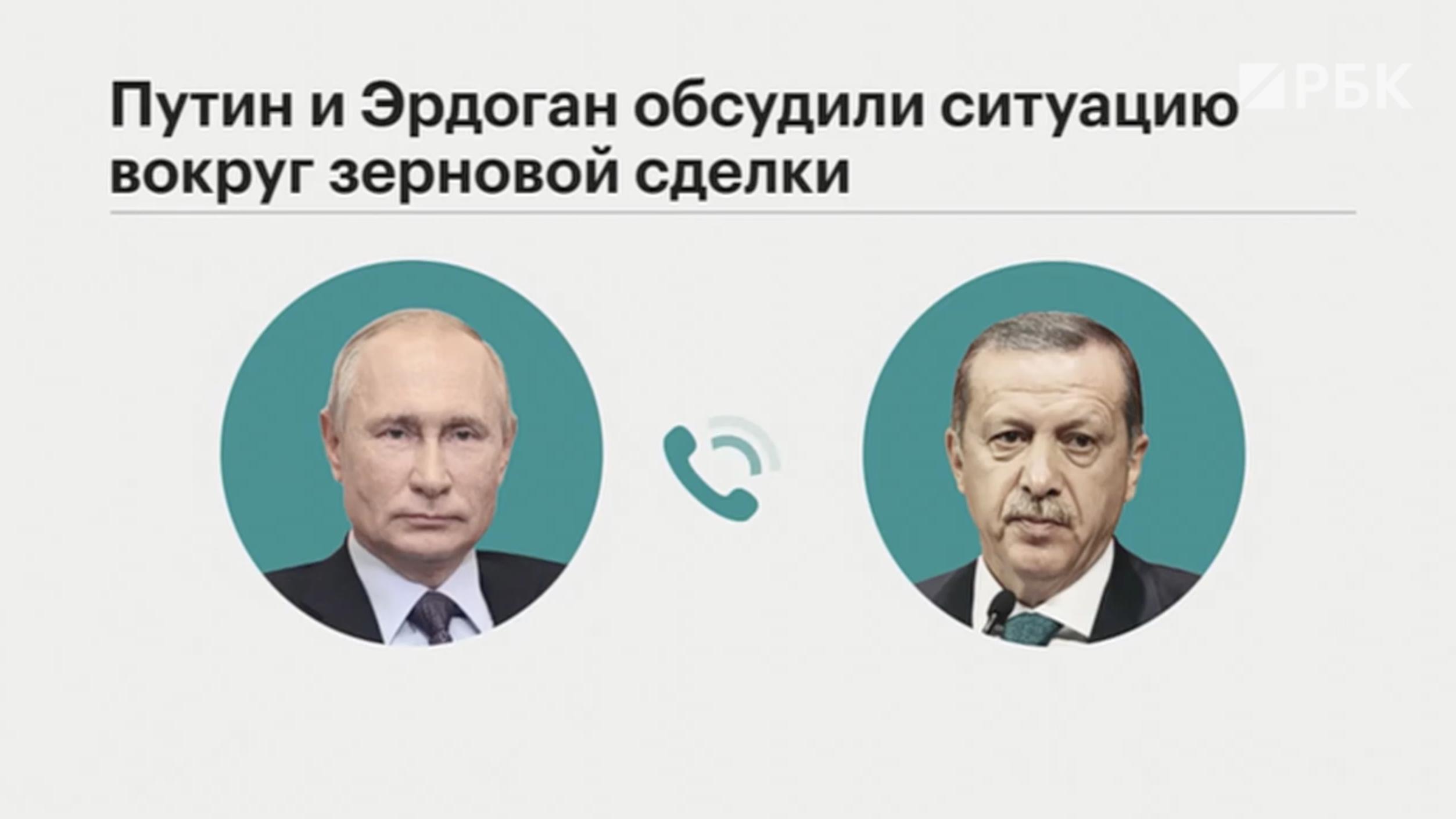 Путин по телефону обсудил с Эрдоганом зерновую сделку