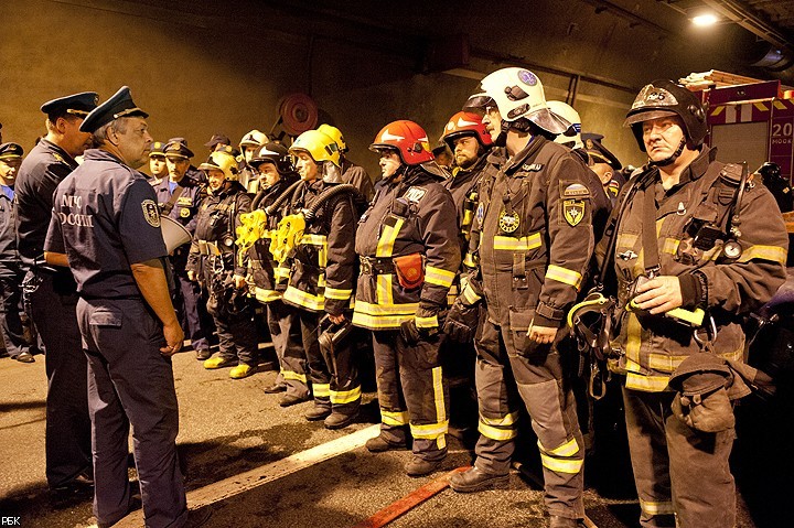 В Лефортовском тоннеле Москвы прошли масштабные учения МЧС