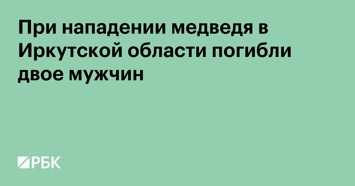 При нападении медведя в Иркутской области погибли двое мужчин