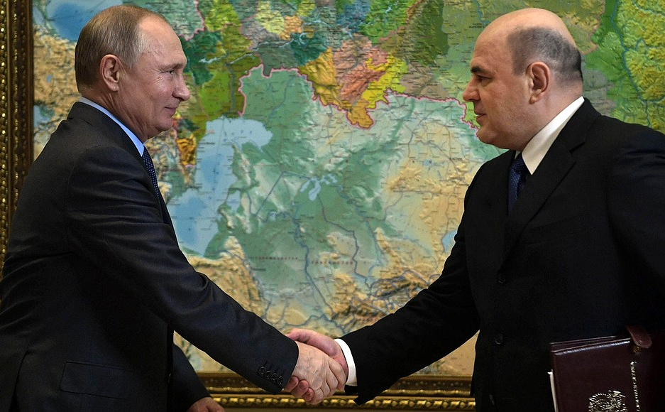 Президент Владимир Путин и глава ФНС&nbsp;Михаил Мишустин