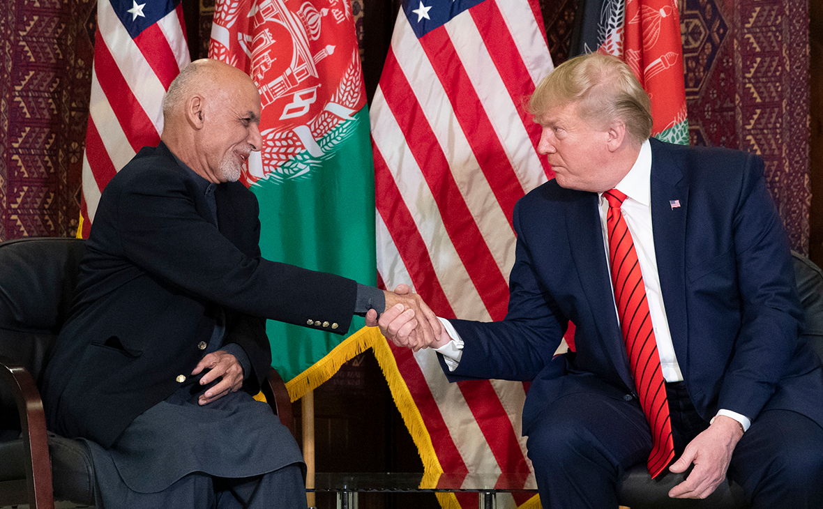 Президент Афганистана Ашраф Гани и президент США Дональд Трамп