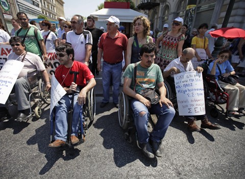 Акция протеста  в Афинах