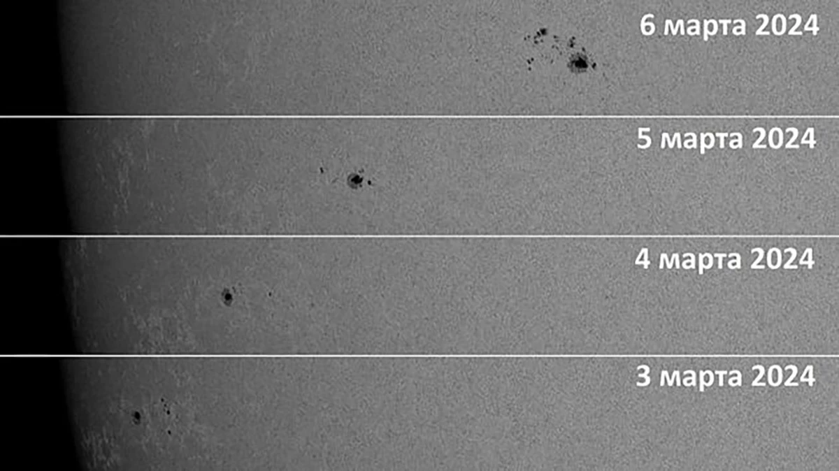 <p>Новый центр активности, получивший номер&nbsp;3599,&nbsp;появился&nbsp;на правом краю солнечного диска 2 марта</p>
