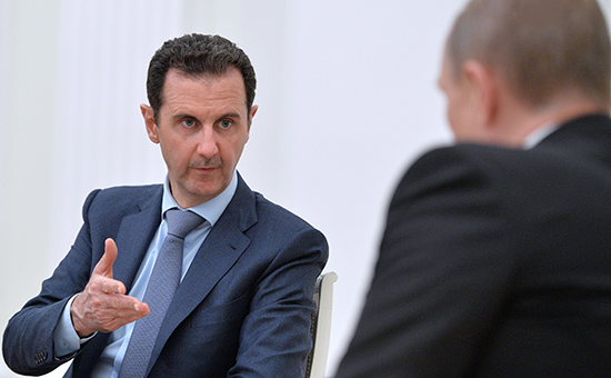 Президент Сирии Башар Асад и президент РФ Владимир Путин (слева направо) во время встречи в Кремле,&nbsp;​20 октября 2015 года
