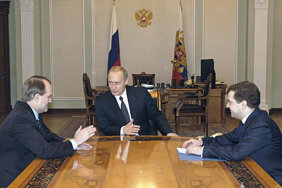 Виктор Медведчук, Владимир Путин и Дмитрий Медведев, 2004 год