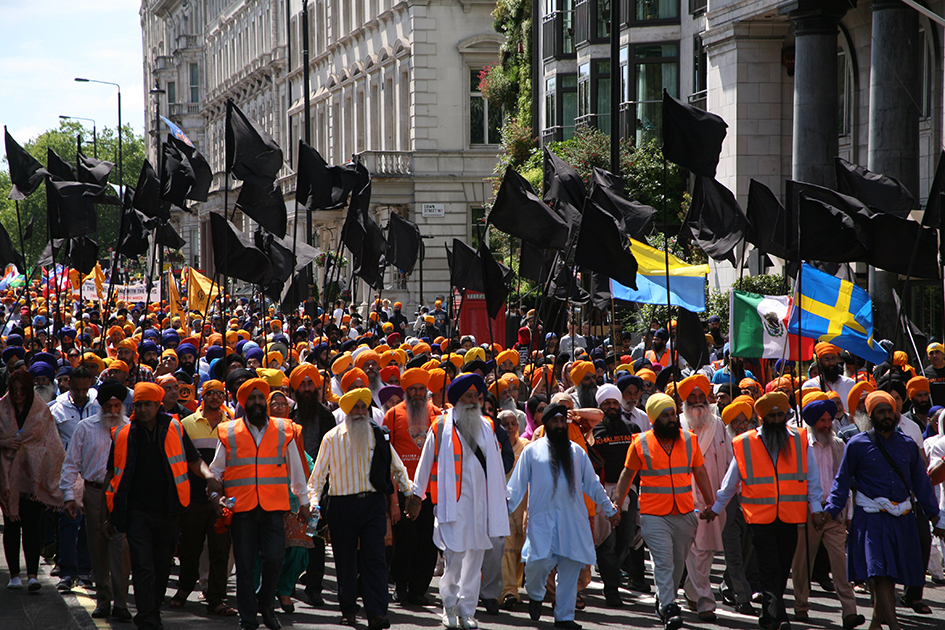Протестное шествие сикхов в Лондоне
