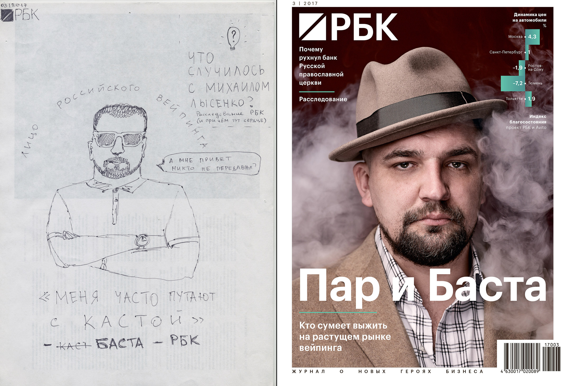 Мартовский номер был посвящен потреблению &mdash; мы тогда запустили регулярный &laquo;Индекс благосостояния&raquo; крупнейших российских городов. Однако центральным текстом номера стало расследование о причинах падения банка &laquo;Пересвет&raquo;, в тот момент одного из крупнейших крахов отрасли: на начало 2017-го дыра в балансе достигала 100 млрд руб., акционер и президент банка Александр Швец таинственно исчез, а у руля стояла временная администрация. Но &laquo;Пересвет&raquo; не стал последним в цепи.
