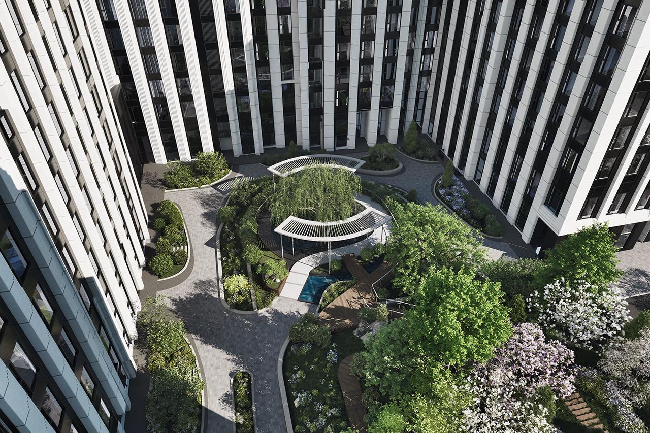 Во дворе клубного квартала премиум-класса &laquo;Крылатская 33&raquo;