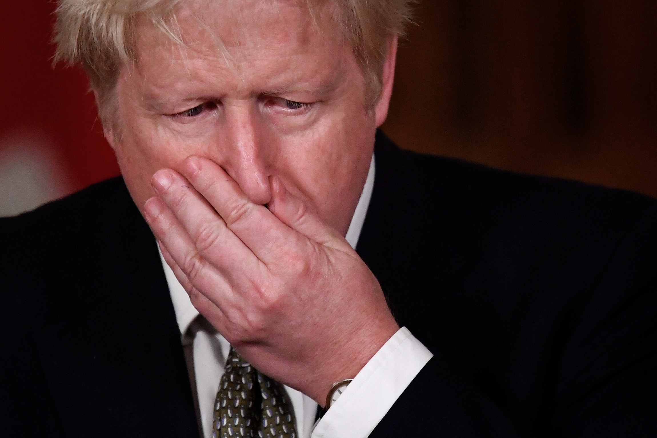 Премьер-министр Великобритании Борис Джонсон на онлайн-брифинге, посвященном&nbsp;новым ограничительным мерам из-за коронавируса. Лондон. 12 октября
