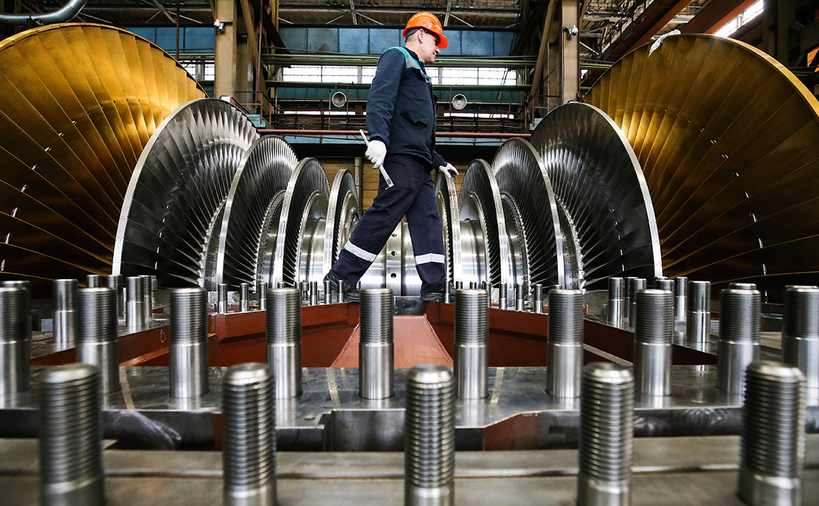 Производство турбин на заводе в России