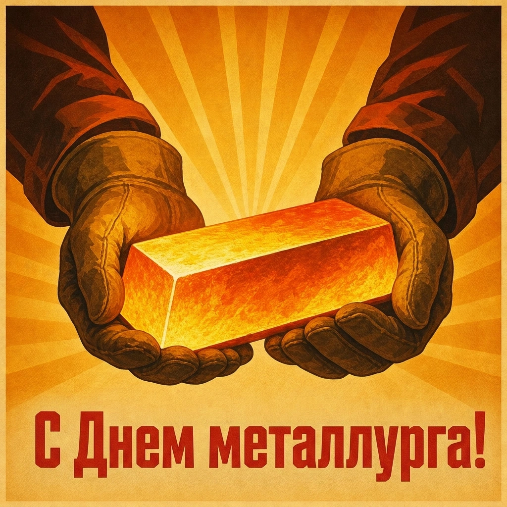 Советская открытка ко Дню металлурга