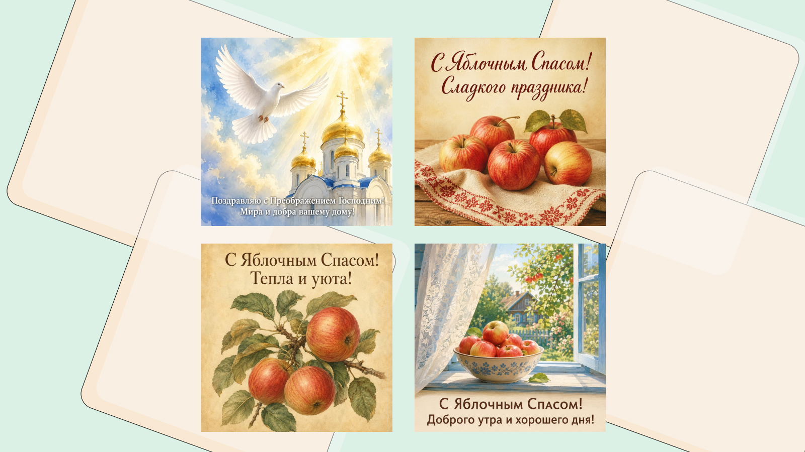 50+ красивых открыток с Яблочным Спасом