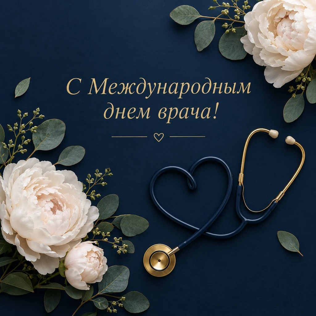 Стильная открытка к Международному дню врача
