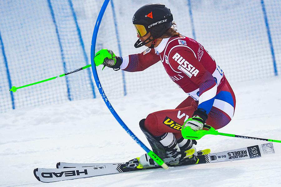 Семен Ефимов во время соревнований по слалому на этапе Кубка мира по горнолыжному спорту в Финляндии,&nbsp;24 ноября 2019 года
