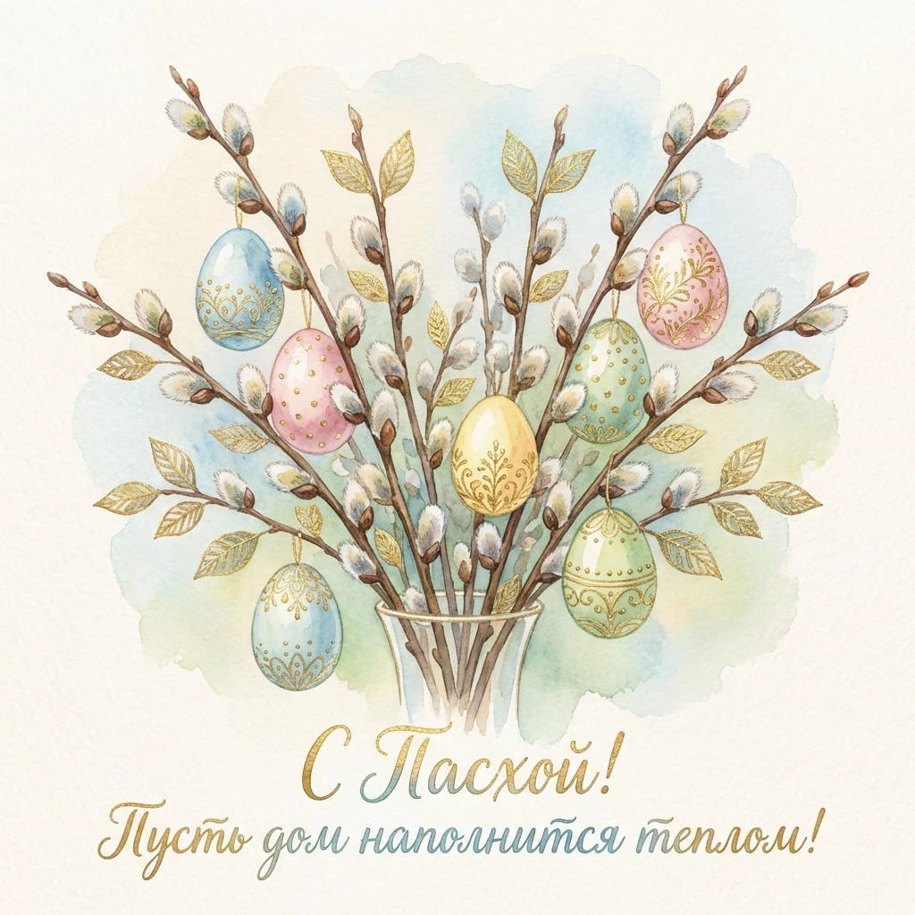 Открытки с Пасхой-2026 для родных и близких