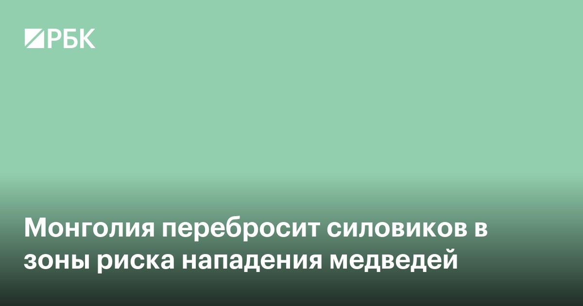 Монголия перебросит силовиков в зоны риска нападения медведей