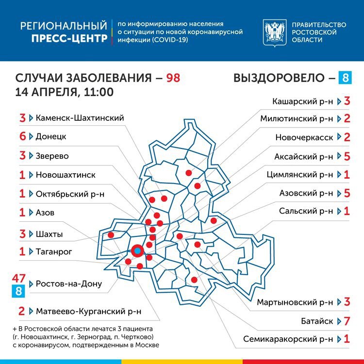 В Ростовской области коронавирус подтвердили еще у 20 больных