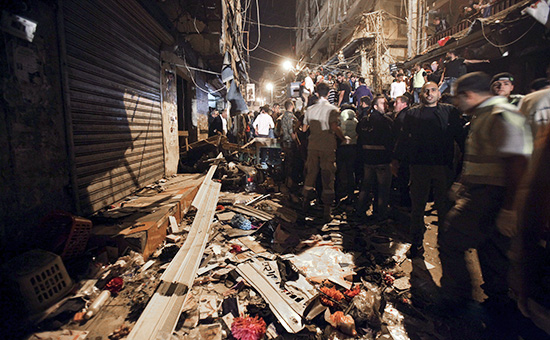 Последствия двух взрывов в&nbsp;южном пригороде Бейрута