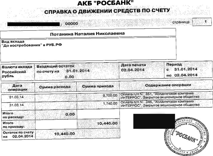 Владимир Потанин выплатил бывшей жене первые алименты - 10 тыс. руб.