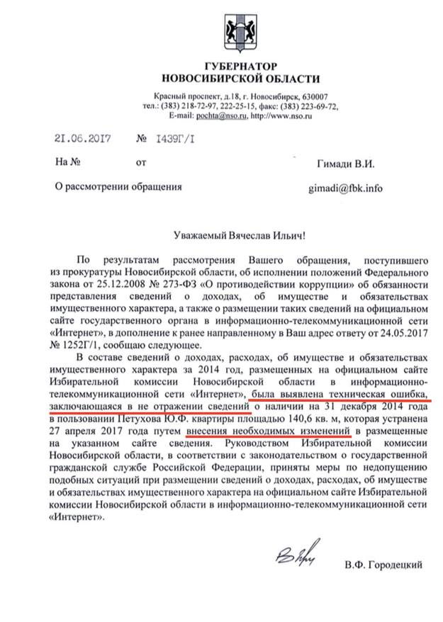 Официальный ответ Владимира Городецкого ФБК