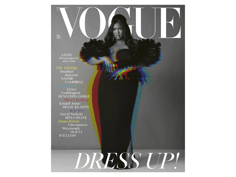 Обложка британского Vogue с использованием эффектов Glitché