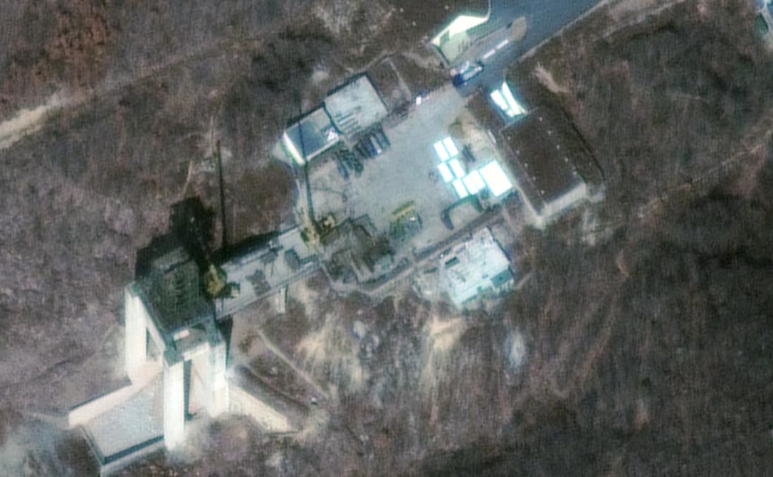 Спутниковая фотография северокорейского испытательного полигона Сохэ