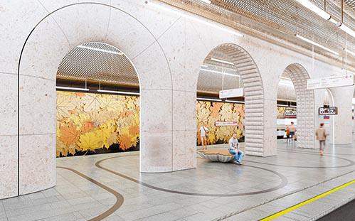 Собянин показал, какой будет станция «Кленовый бульвар» Бирюлевской линии