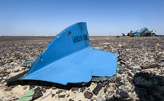 Обломки А321, потерпевшего крушение&nbsp;на Синайском полуострове
