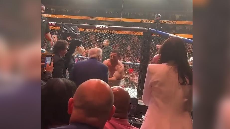 Грузинский чемпион UFC бросился к Трампу после защиты титула