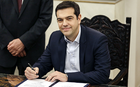 Глава партии греческих радикалов СИРИЗА Алексис Ципрас