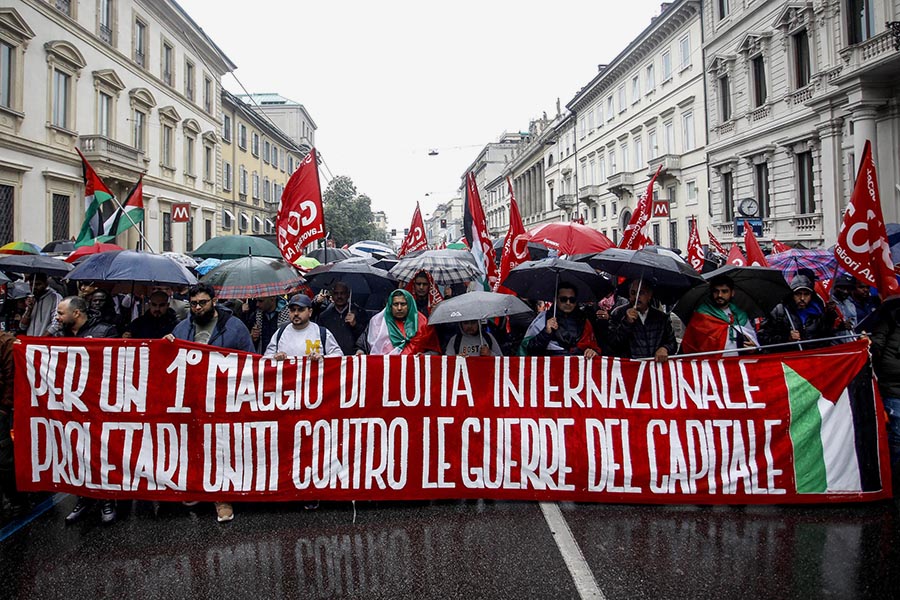 Пропалестинский митинг итальянских левых в Милане



