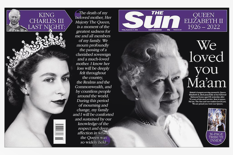The Sun от 9 сентября поблагодарила королеву фразой &laquo;Спасибо, мэм&raquo; и процитировала&nbsp;официальное заявление ее старшего сына
