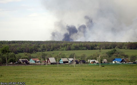 Пожар на складе боеприпасов в Башкирии